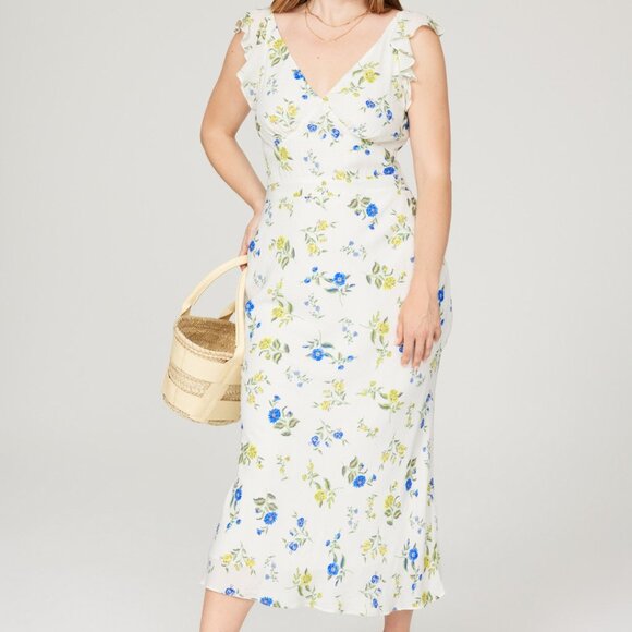Jason Wu Floral Ruffle Midi Dress, 12 - Picture 1 of 17